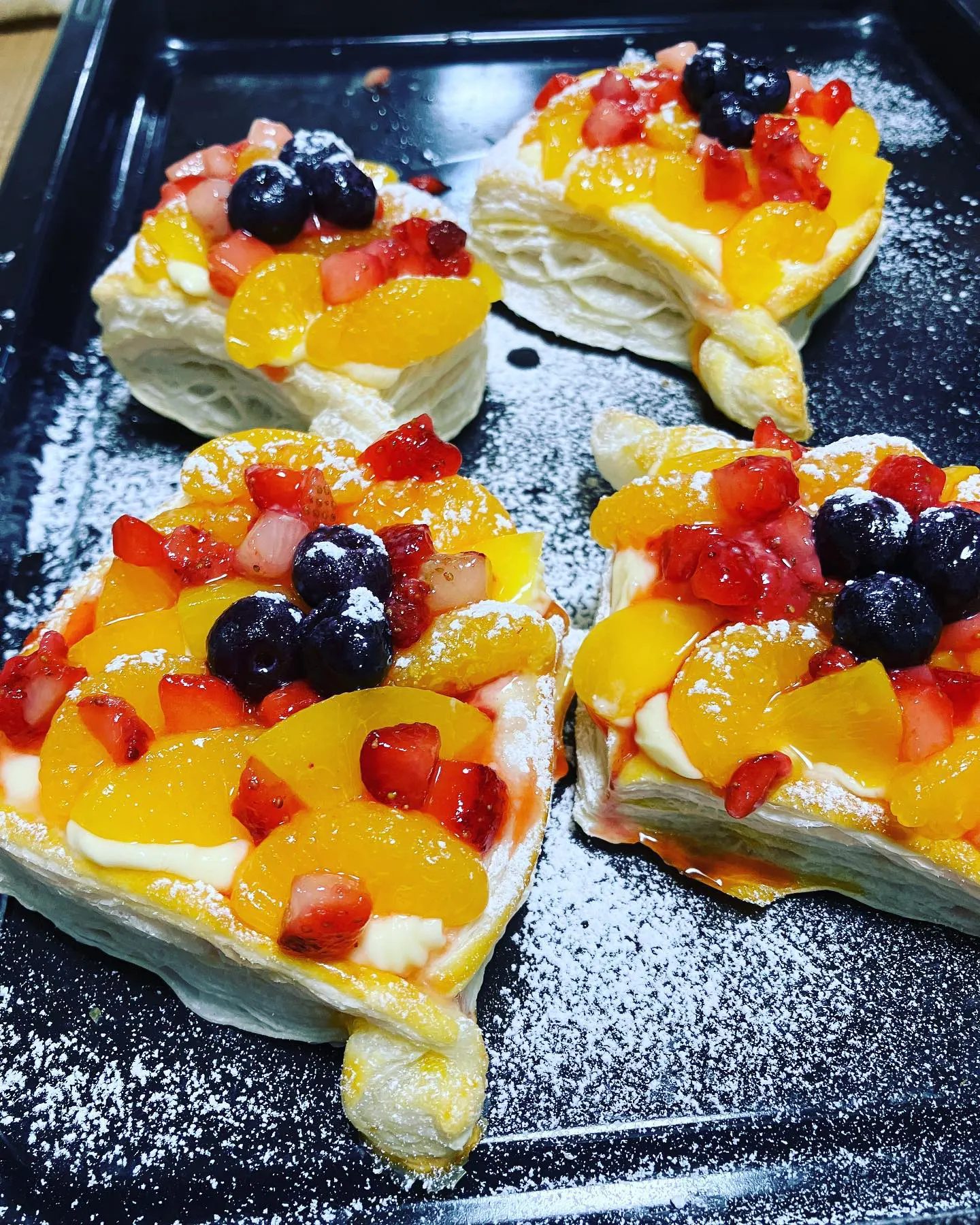 おやつシリーズ！山盛りフルーツのフルーツデニッシュ-2